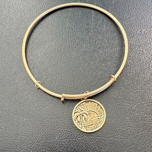 Gold Beach Charm Bangle Bracelet